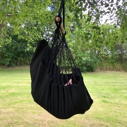 Sort hngekjestol i kvalitets stof af 100% ny bomuld