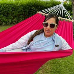 Pink hngekje med tvrpinde 80 cm brede