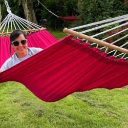 Pink hngekje med tvrpinde 80 cm brede