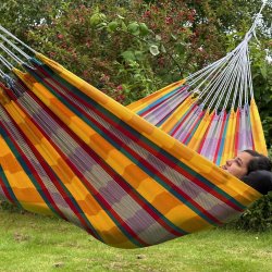 Stofhngekje i farvestrlende brasilianske farver