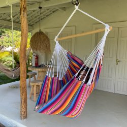 Indigo Hngekjestol i chic farverigt stof 