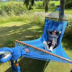 Deco Park Deluxe hngekje - Single med 2 bllige farver