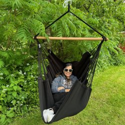 Sort hngekjestol i kvalitets stof af 100% ny bomuld