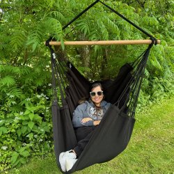 Sort hngekjestol i kvalitets stof af 100% ny bomuld