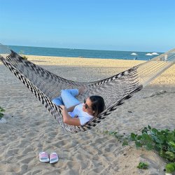 Sort og Khaki Hngekje - DuraSun 100% Outdoor Hngekje