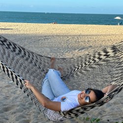 Sort og Khaki Hngekje - DuraSun 100% Outdoor Hngekje