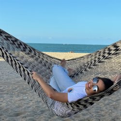 Sort og Khaki Hngekje - DuraSun 100% Outdoor Hngekje