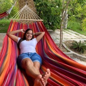 Hngekje med tvrpinde til 1 person og solbadning og afslapning