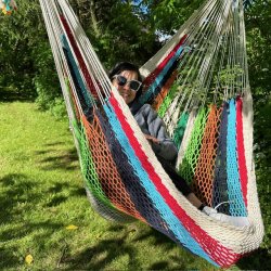 Hngekjestol - Stribet bomulds Net