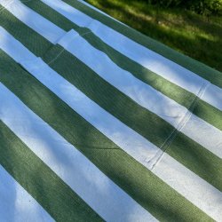 Grn og Hvid Stribet 1 personers hngekje med iPad-lomme