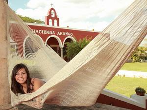 Ensfarvede mexicanske hngekjer i hndvvet Net
